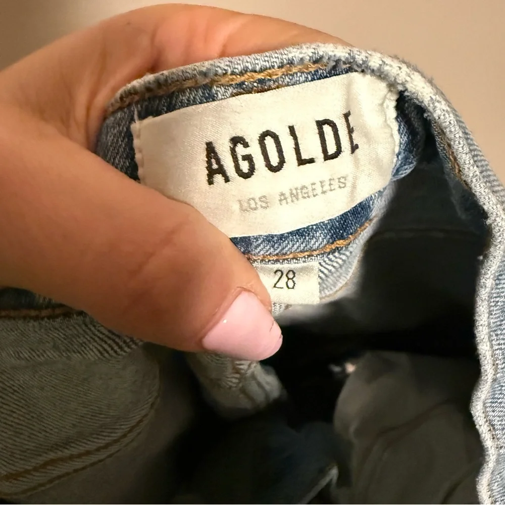AGOLDE Riley High Rise Straight Crop Jeans Whiplash-  Size 28